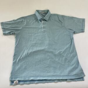 Peter Millar Polo Shirt Men XL Blue Golf Performance Preppy COTTON